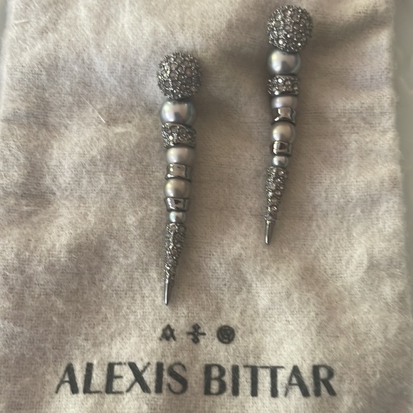 Alexis Bittar Spiked Pearl & Pavé Kinetic Earrings - Picture 2 of 4